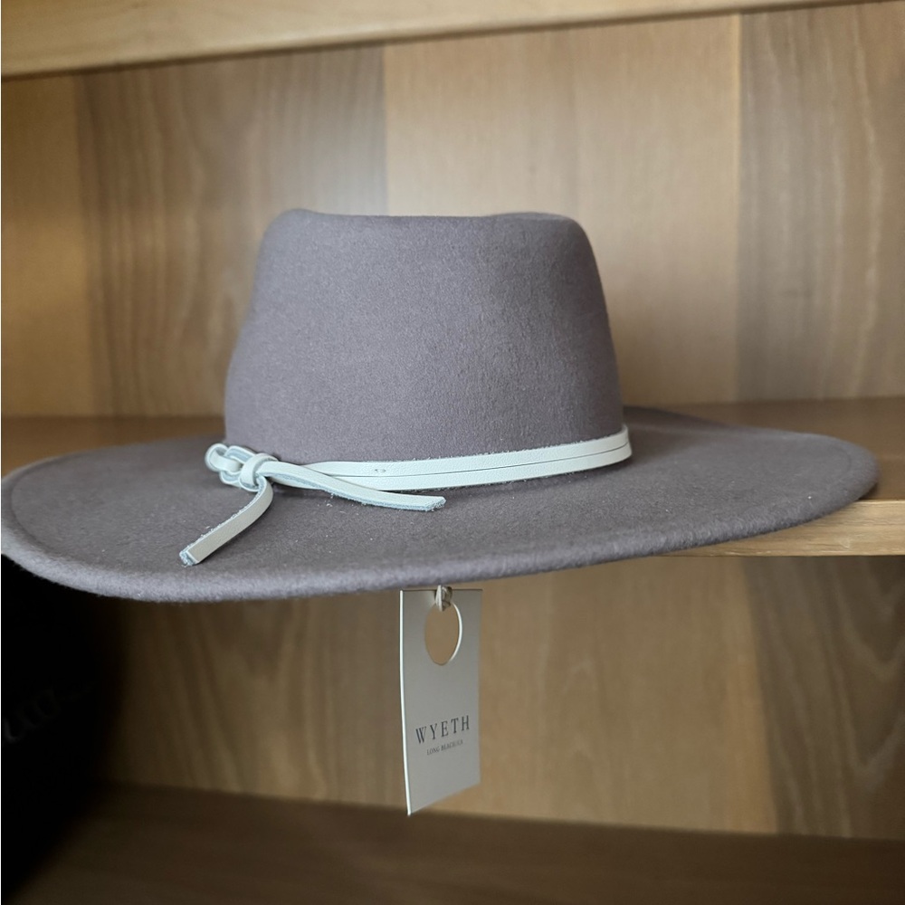 Wyeth by Todd Magill Taupe Felt Wide-Brim Hat with Cream Band